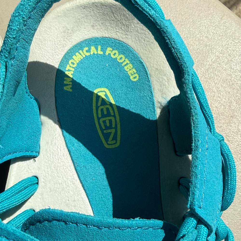 KEEN UNEEK Sandals Woman’s 9.5 Teal Two Cord Outdoor Comfort Slip On Casual - Picture 11 of 11